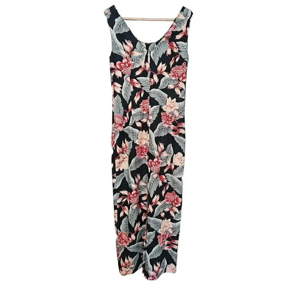 Tommy Bahama Floral Silk Dress Black Size 2 - Picture 2 of 5